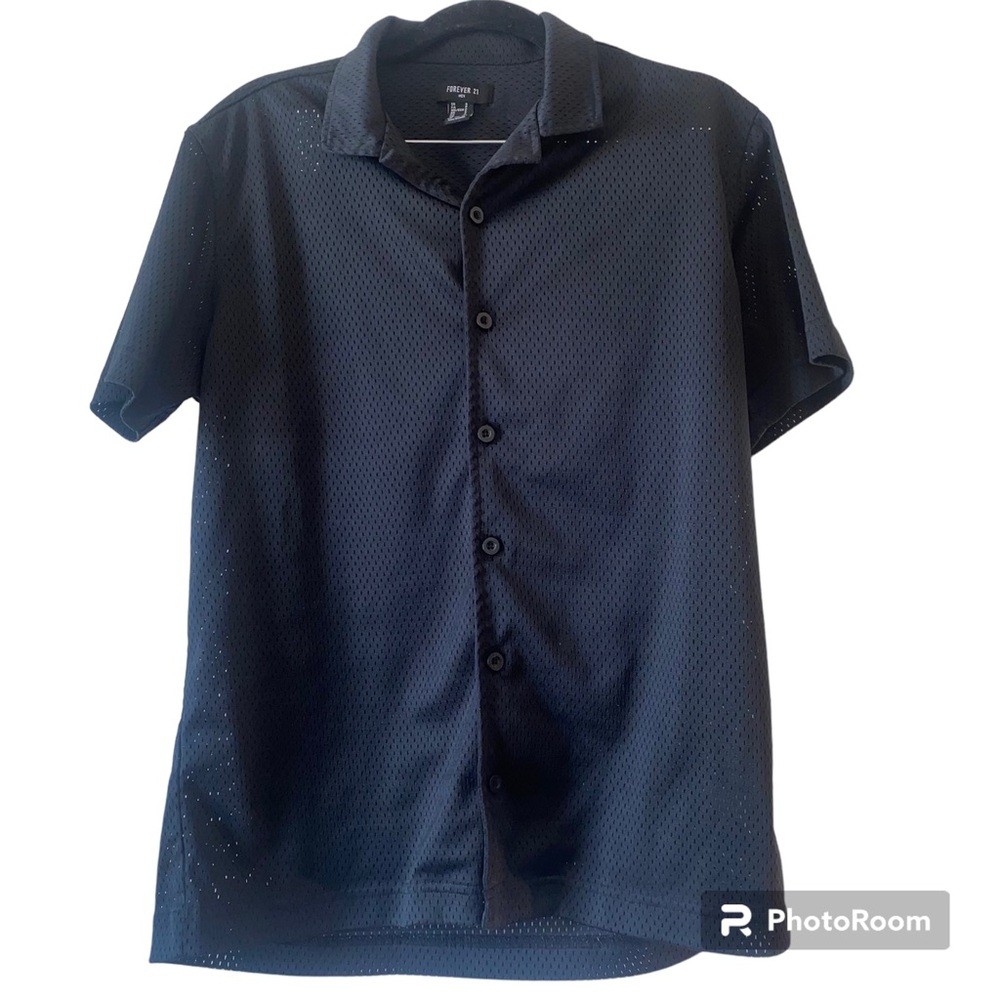 High-quality net style Summer black shirt